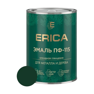 Эмаль алкидная ПФ-115 Erica, зеленый 0,8 кг