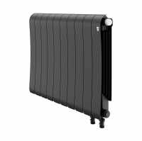 Радиатор биметалл Royal Thermo Infinity 500 10 секций, черный/серебро