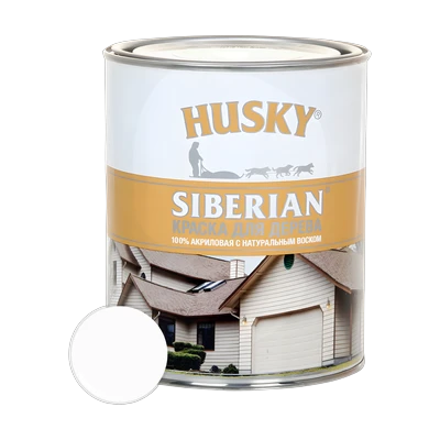 Краска акриловая Husky Siberian для дерева, белый база С 0,9 кг