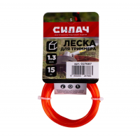 Леска для <b>триммера</b> Силач 1,3 мм х 15 м квадрат, красный (027687)