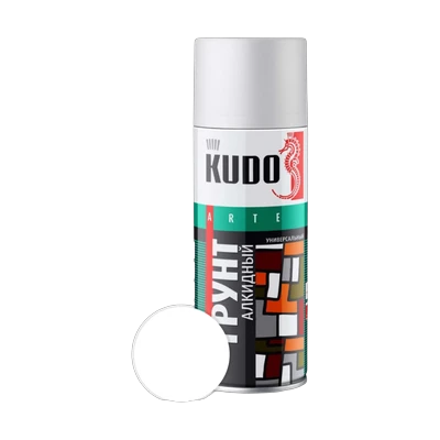 Грунт аэрозольный Kudo KU-2004 алкидный универсальный, белый 520 мл