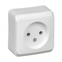 Розетка Schneider Electric Этюд 1-местная б/з открытой установки, белая (SCPA16-001B)