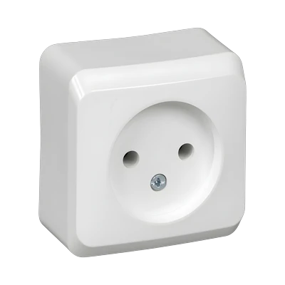 Розетка Schneider Electric Этюд 1-местная б/з открытой установки, белая (SCPA16-001B)