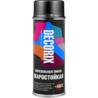 Эмаль аэрозольная Decorix жаростойкая, графитово-черный (520 мл)