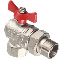 Кран шаровой с американкой Vieir VER48 угловой 3/4" г/ш бабочка