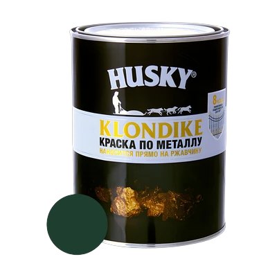 Краска по металлу Husky Klondike глянцевая RAL 6005, темно-зеленая 0,9 л