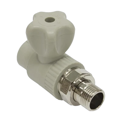 Кран шаровой для радиатора Ø20 х 1/2" прямой Tebo серый