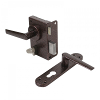 Замок накладной Птимаш ЗН3-1 медь, левый, с ручками