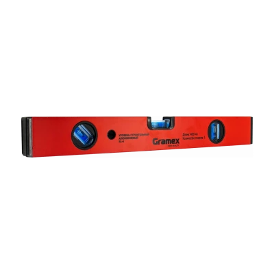 Уровень Gramex  SL-4 400 мм строительный, 3 глазка 1 зеркальный (017395)