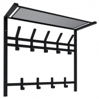 Вешалка настенная ВСПТ22Ч с полкой Торонто 22, 9 крючков, черный