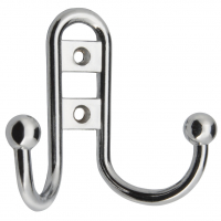 Крючок 2-х рожковый прутковый, хром