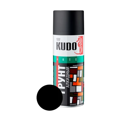 Грунт аэрозольный Kudo KU-2003 алкидный универсальный, черный 520 мл