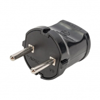 Вилка прямая Makel 6А б/з черная 10051