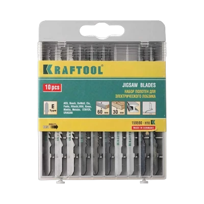 Набор пилок для лобзика по дереву и металлу Kraftool (10 шт)