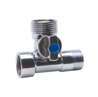 Кран 3-х проходной Vieir VER343X 1/2"х3/4"х1/2", хром