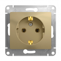 Розетка Schneider Electric Glossa 1-местная с/з скрытой установки без рамки, титан