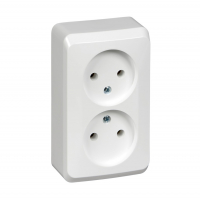 Розетка Schneider Electric Этюд 2-местная б/з открытой установки, белая (SCPA16-005B)