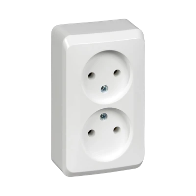 Розетка Schneider Electric Этюд 2-местная б/з открытой установки, белая (SCPA16-005B)