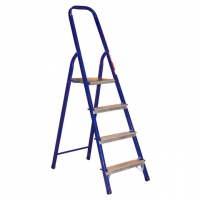 Стремянка стальная с алюминиевыми ступенями, 4 ступени, Алюмет