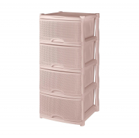 Комод пластиковый Keeplex Ajur Компакт 4-х секционный на колёсах, бежевый топаз