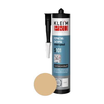 Герметик-затирка KLEI`MPRO S101 силиконовый санитарный, бежевый 300 мл