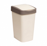 Ведро для мусора Violet Tandem с подвижной крышкой 10 л, слоновая кость/шоколад
