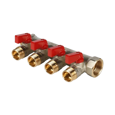 Коллектор 3/4" 4 выхода с кранами 1/2"