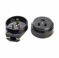 Вилка с розеткой для плит Stekker разборные СУ с/з 250В 32А, черная