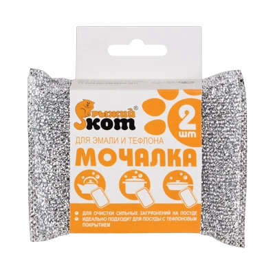 Мочалка для эмали и тефлона Рыжий Кот (2 шт)