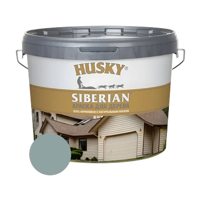 Краска акриловая для дерева HUSKY SIBERIAN RAL 7042, серый 2,7 л