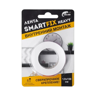 Лента клейкая SmartFix Heavy монтажная 2,5х150 см сверхсильная, прозрачная (SFV1915T)