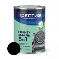 Грунт-эмаль по ржавчине Престиж 3 в 1, черная 0,9 кг