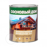 Состав декоративно-защитный Сосновый дом для древесины, бесцветный 0,8 л