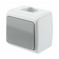 Выключатель Intro Atlantic 1-клавишный открытой установки 10А, серый (5-101-03)