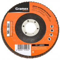 Круг шлифовальный лепестковый Gramex КЛТ-1 P24 125х22,2 мм 006592