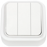 Выключатель Пралеска 3-клавишный открытой установки, белый