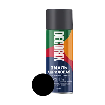 Эмаль аэрозольная Decorix глянцевая, черный 520 мл