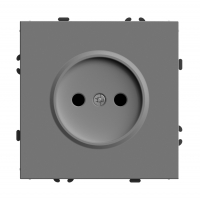 Розетка Stekker Эмили 1-местная б/з скрытой установки без рамки, платиново-серый (RST16-5109-10)