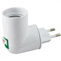 Патрон-вилка переходник Е27 с выключателем