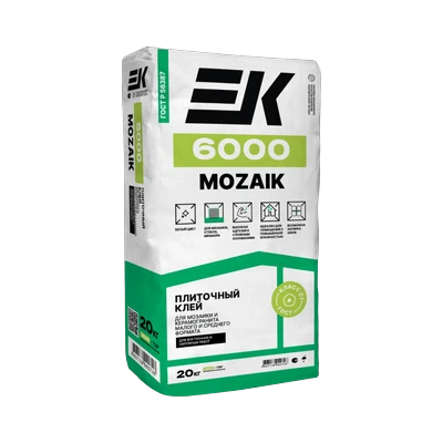 Клей ЕК 6000 Mozaik для плитки, белый (20 кг)
