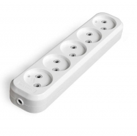 Колодка 5 гнезд без заземления, белая, UNIVersal