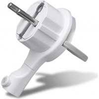 Вилка-невидимка 16А 250В белая (земля), Universal