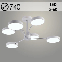 Люстра светодиодная Росток XI3243/6 WT+CR белый/хром с ПДУ