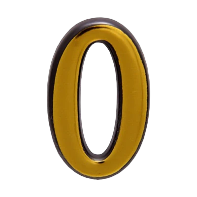 Цифра на дверь Аллюр "0" пластиковая, золото