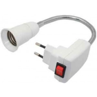 Патрон-вилка переходник Е27 с выключателем 300 мм 