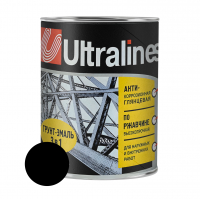 Грунт-эмаль по ржавчине ULTRA LINES 3 в 1 глянцевая, черная 0,8 кг
