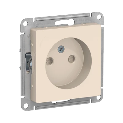 Розетка Schneider Electric AtlasDesign 1-местная б/з скрытой установки без рамки, бежевая (ATN000249)