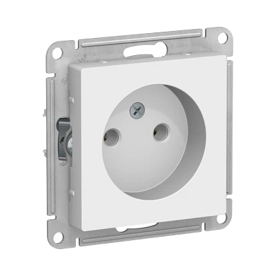 Розетка Schneider Electric AtlasDesign 1-местная б/з скрытой установки без рамки, белая (ATN000141)