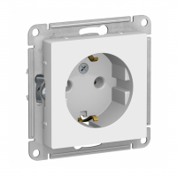 Розетка Schneider Electric AtlasDesign 1-местная с/з скрытой установки без рамки, белая (ATN000143)