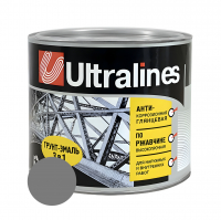 Грунт-эмаль по ржавчине ULTRA LINES 3 в 1 глянцевая, серая 1,8 кг